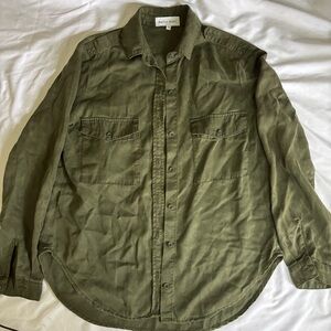 Bella Dahl Olive Green Button-Down Shirt XS